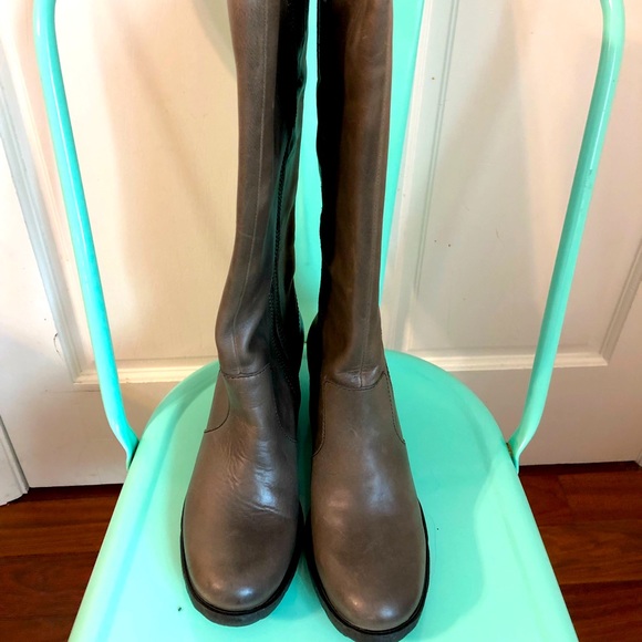 Born Shoes - Born Gray Leather Tall Boots 8